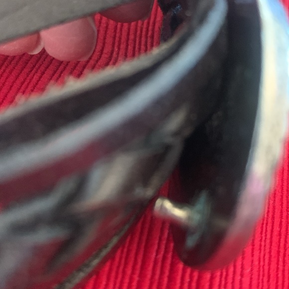 Brown leather belt woven with gorgeous silver stone accented areas stone buckle - Picture 15 of 15